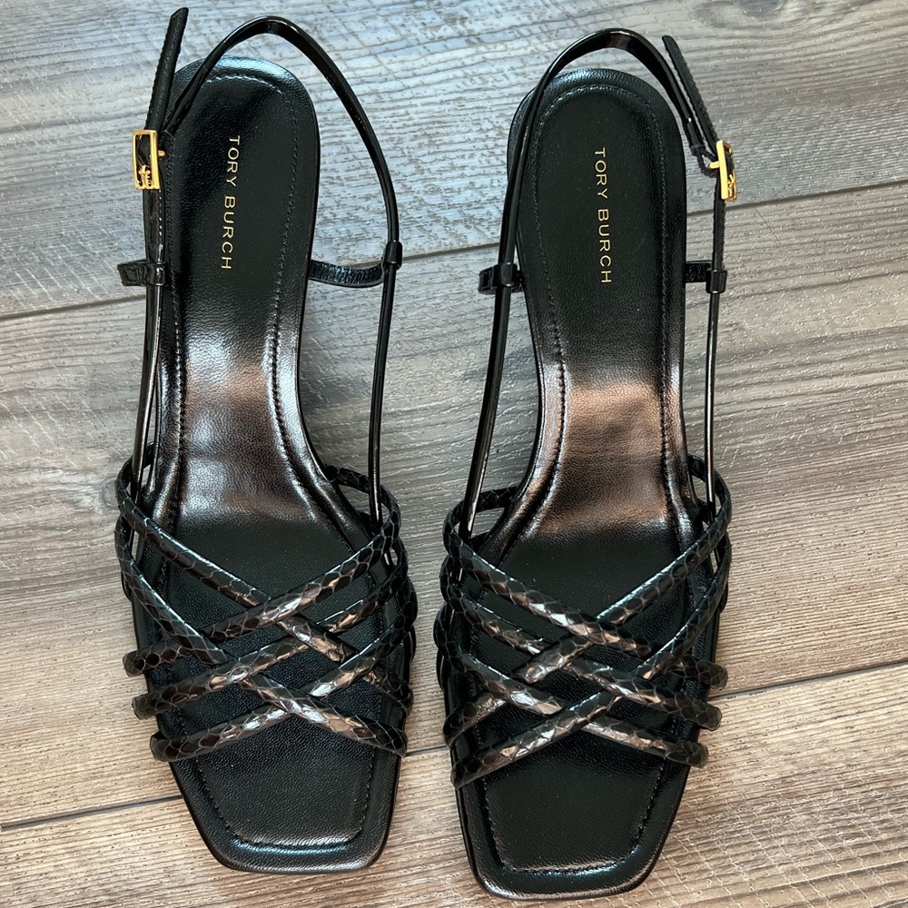 NIB Tory Burch Multi-Strap Espadrille Wedge Sandals Sz 8.5